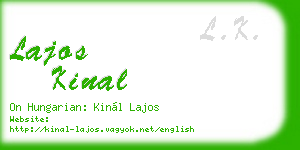 lajos kinal business card