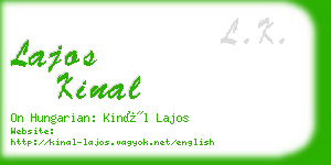 lajos kinal business card